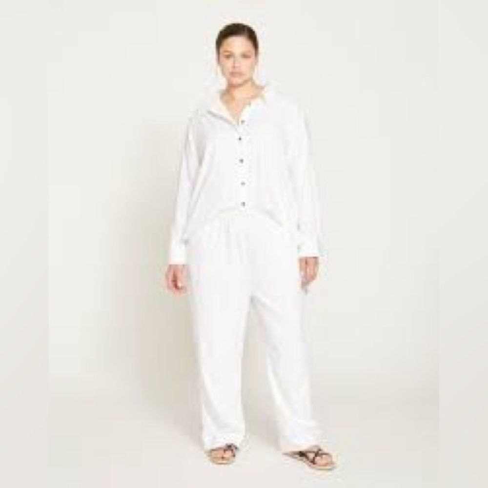 Universal Standard Iris Linen Easy Pull-On Pants
White 2XS